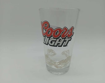 Coors Light Beer Glass (Rocky Mountains engraved)