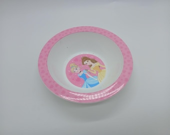 Princes Cinderella and Belle Plastic Kids bowl 6.25 inches tall