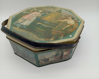 Vintage Sunshine Biscuits Tin w/ handle - Liberty Bell USA America