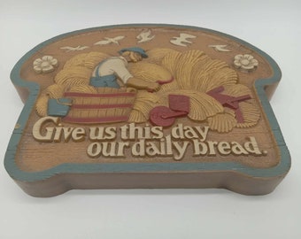 Vintage "Give us this our daily bread" Burwood Plastic Wall Plaque