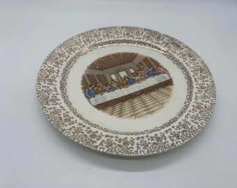 Vintage Lord's Supper "The Last Supper" Collector Plate Gold Rim 10'