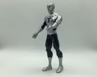 Spiderman Armored Silver & Black Suit 12 inches Action Figure