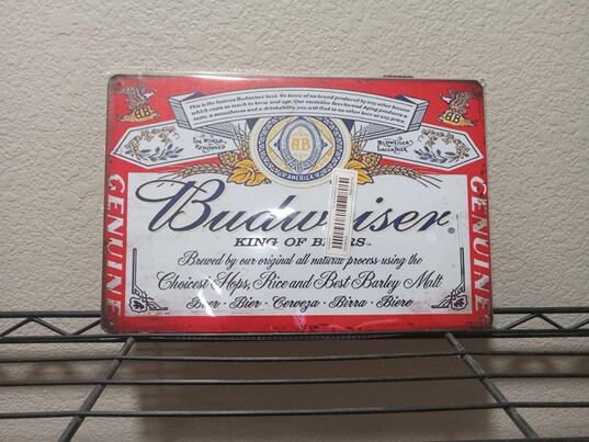 Budweiser Metal Beer Sign for Man Cave 8x10 Inches - Etsy