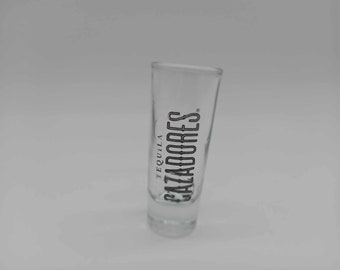 Cazadores Tequila Tall Shot Glass black logo
