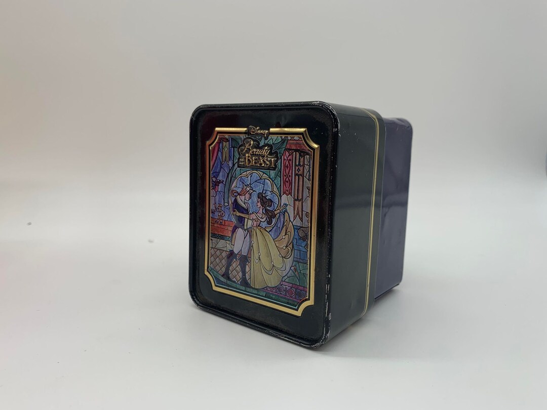 Disney Beauty and the Beast Piggy Bank Coin Box Tin Etsy