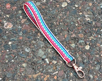 Skinny Hand Woven Wristlet With Swivel Clip