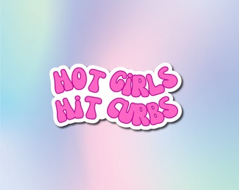 Hot Girls Hit Curbs Car Sticker Car Decal Bumper Sticker Funny Car Stickers Girlie Car Stickers