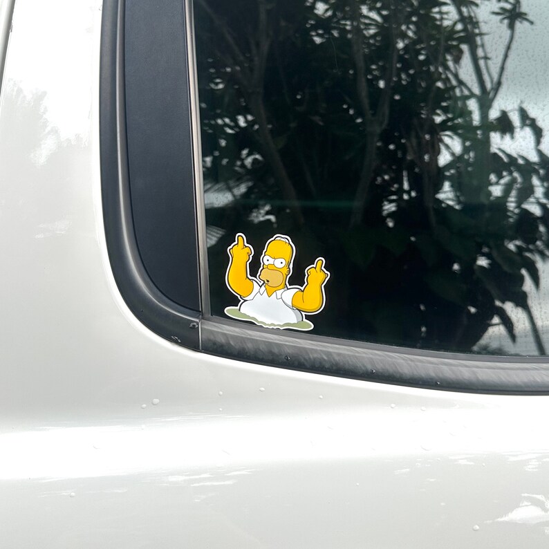 Homer Middle Finger Car Sticker Car Decal Bumper Sticker Funny Car