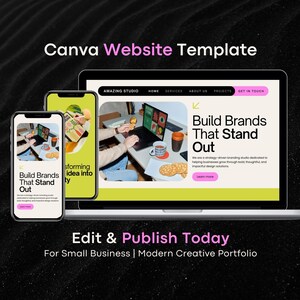 Canva Website Template for Small Business, Coach, Service Provider (Instant Download)