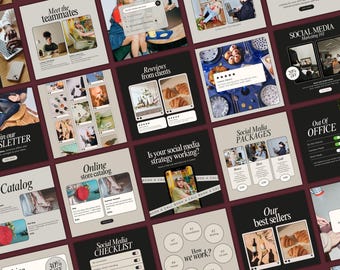 Editable Canva Instagram Templates: 60 Social Media Designs (Digital Download)