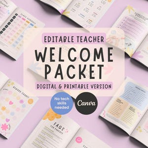 Editable Teacher Welcome Packet: Back to School Canva Template (US Letter & A4)