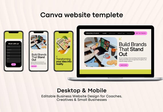 Minimal Portfolio Website Template — Canva Landing Page for Creatives