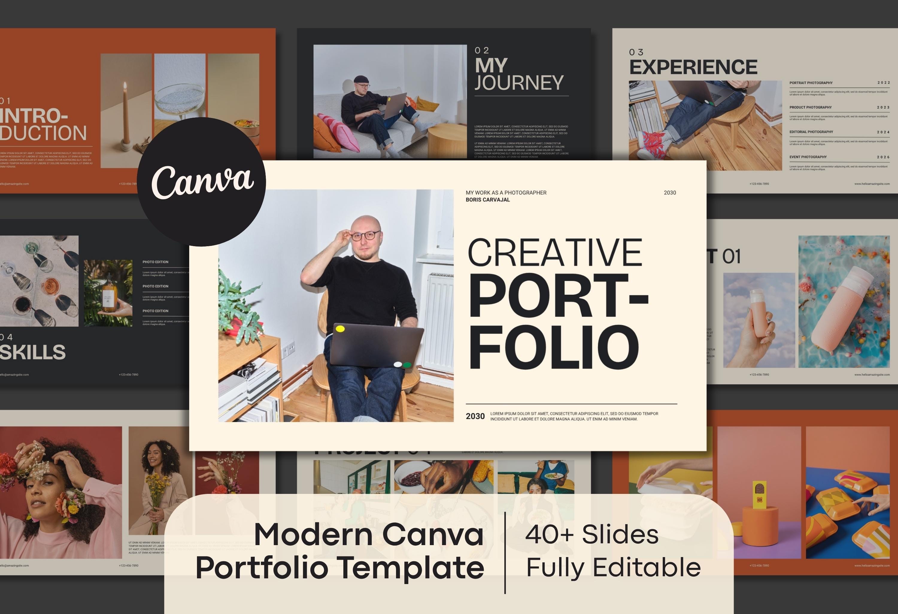 Minimalist Canva Portfolio Presentation Template: Modern Slide Deck for Creatives