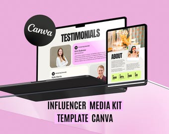 Canva-sjabloon voor UGC-mediakit | Influencer Rate Card, Brand Pitch Deck, Persmap voor contentmakers