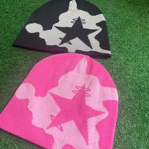 Y2K Camo Print Star Beanie