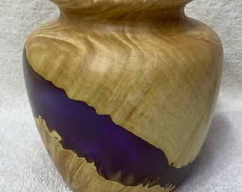 Resin and Burl wood vase