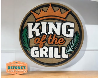 King Of The Grill sign | Father's day | Gifts for Dad | Man cave sign | Father's day gifts | Grill gifts | King Of The Grill | FAST SHIPPING