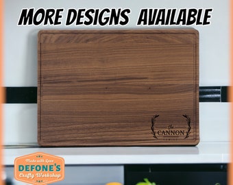 Personalized/Custom Walnut Cutting Board  - Wedding Gift, Engagement, Serving Board, Personalized Kitchen Gift, Charcuterie Board