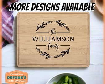 Personalized/Custom Maple Cutting Board  - Wedding Gift, Engagement, Serving Board, Personalized Kitchen Gift, Charcuterie Board