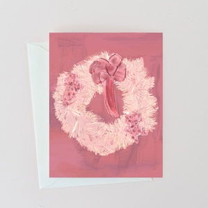 Christmas Card with Retro Wreath Art