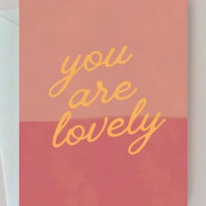 Tarjeta de felicitación con la frase "Eres adorable" (tarjeta de felicitación hecha en papel reciclado)