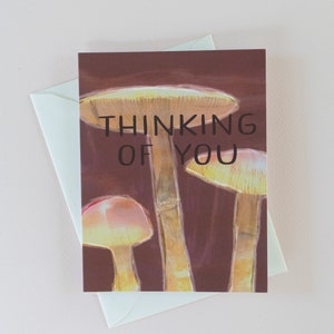 Mushroom Art Card, Autumn Mushroom, Greeting Card with Blank Envelope, Fall Card, Everyday Notecard, Thinking of You, Foraging, Hiking Gifts image 1