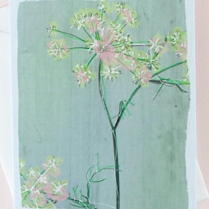Art floral délicat, impression d'art de jardin, cartes de voeux botaniques, plante de fenouil, gravures d'herbes aromatiques, art de la biologie, cartes de correspondance nature, carte de remerciement