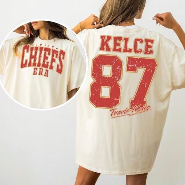 Maillot rétro In My Chiefs Era Travis Kelce Maillot de football NFL Kansas City, Maillot de football américain Kansas City, Travis Kelce The Eras Tour