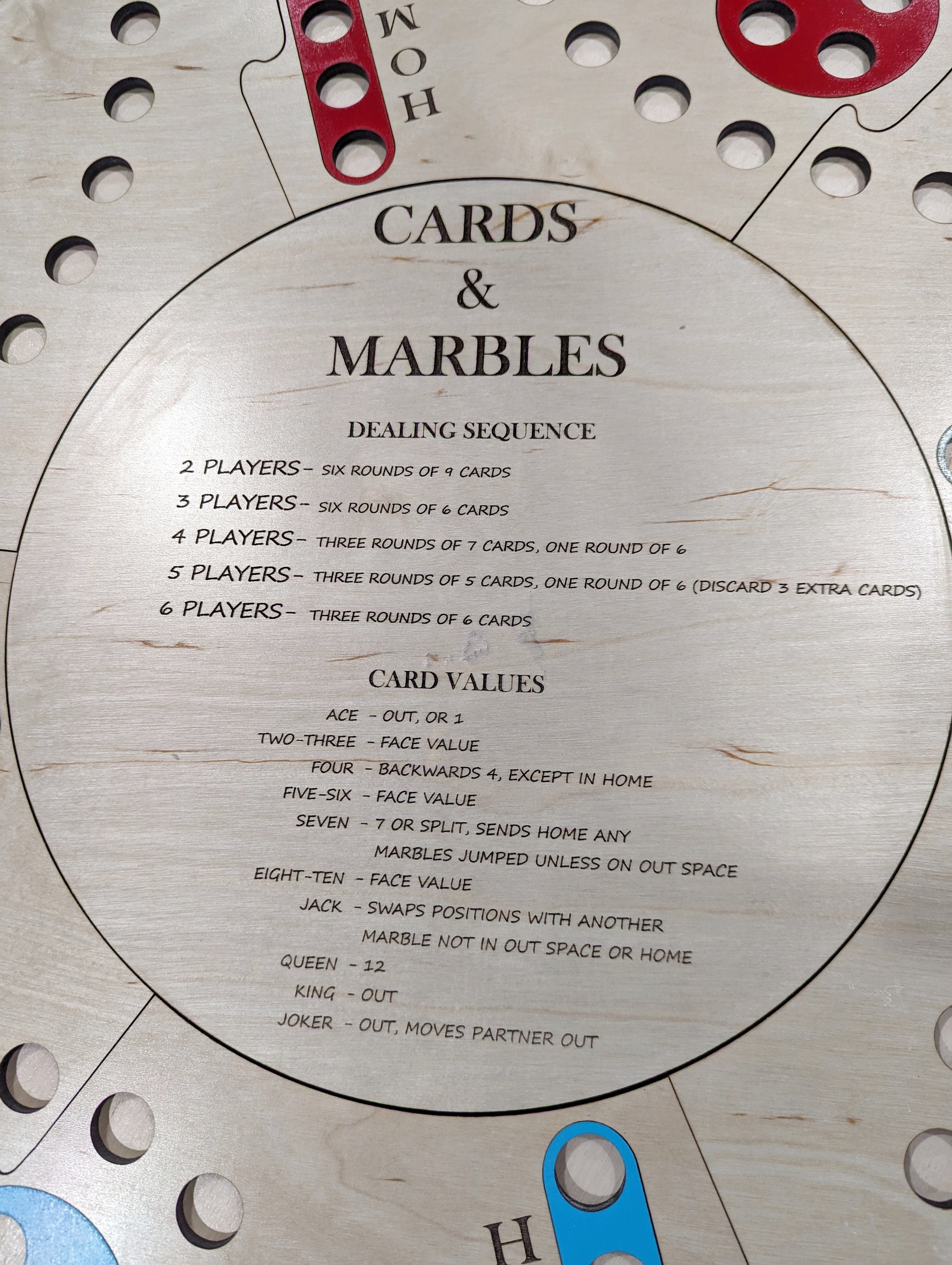 Cards and Marbles Board Game Deluxe Etsy