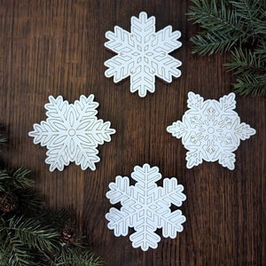 Wooden Snowflake Coasters