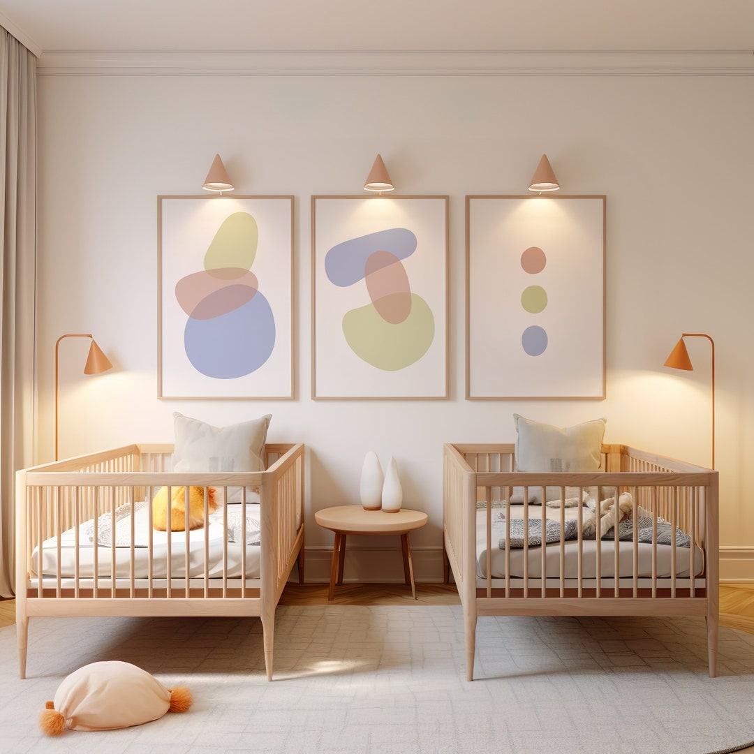 Abstract Shapes Art for Kids, Nursery Wall Art Set of 3, Children's ...