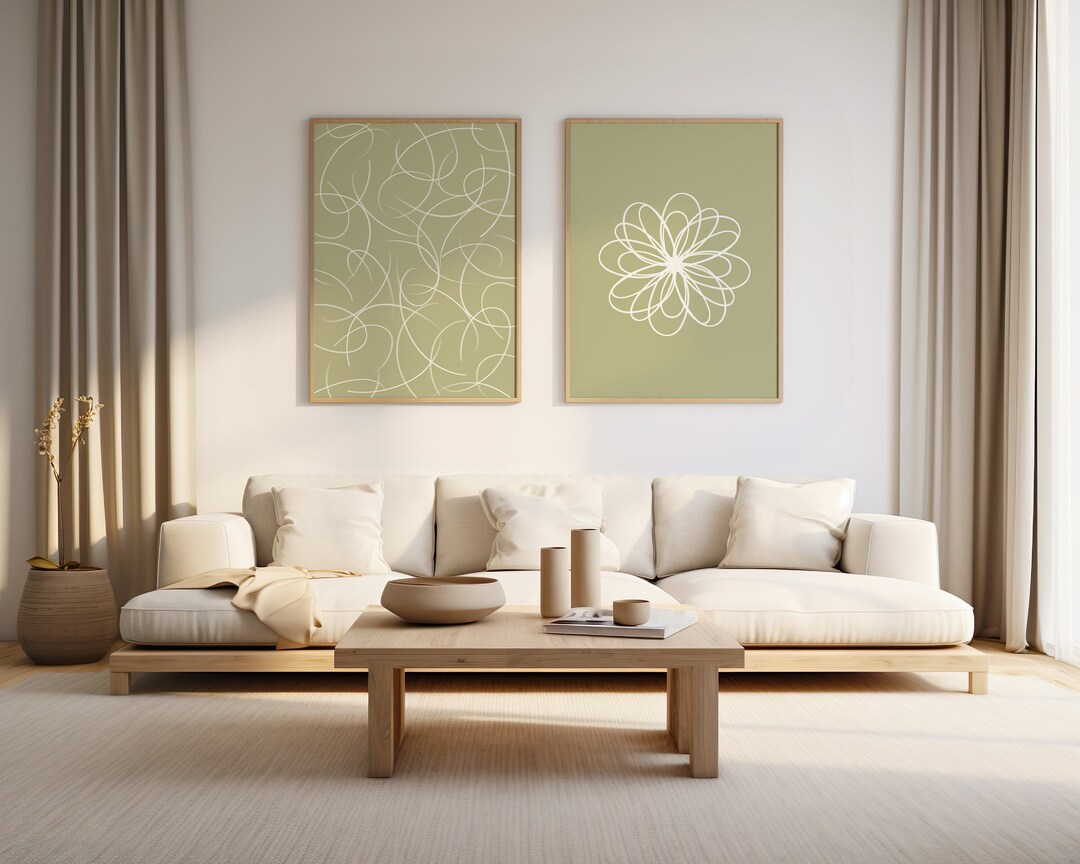 Modern Line Art, Printable Wall Art Set of 2, Minimalist Digital Print ...