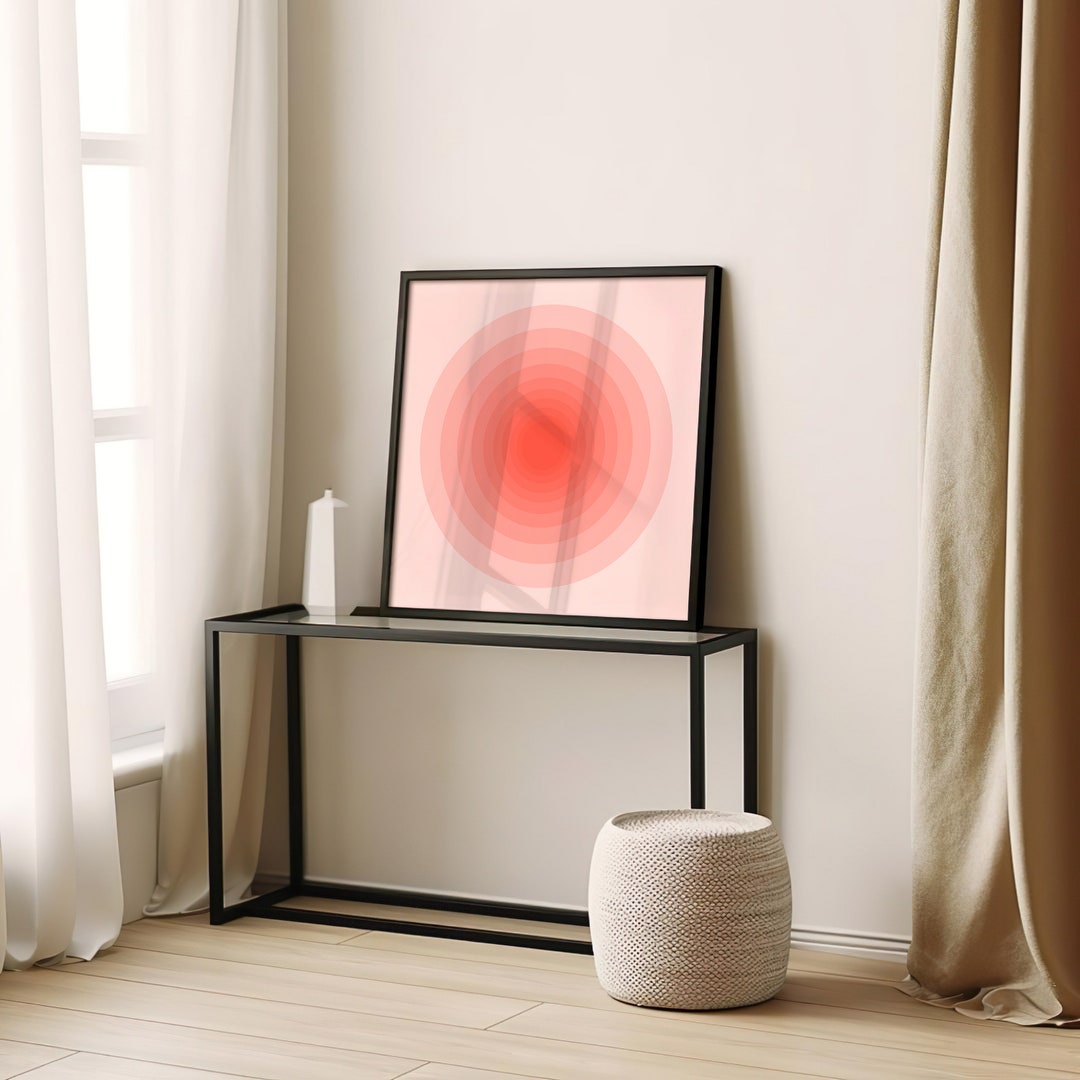 Big Red Circle Printable Wall Art, Minimalist Geometric Artwork, CIRCLE ...