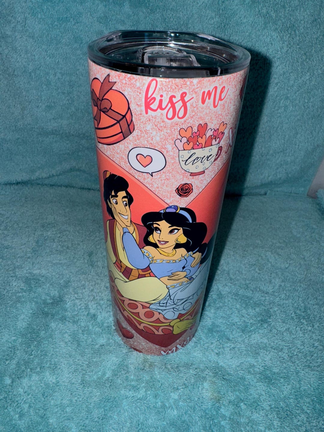 Jasmine and Aladdin Valentines Day Tumbler. Valentines Day Aladdin ...