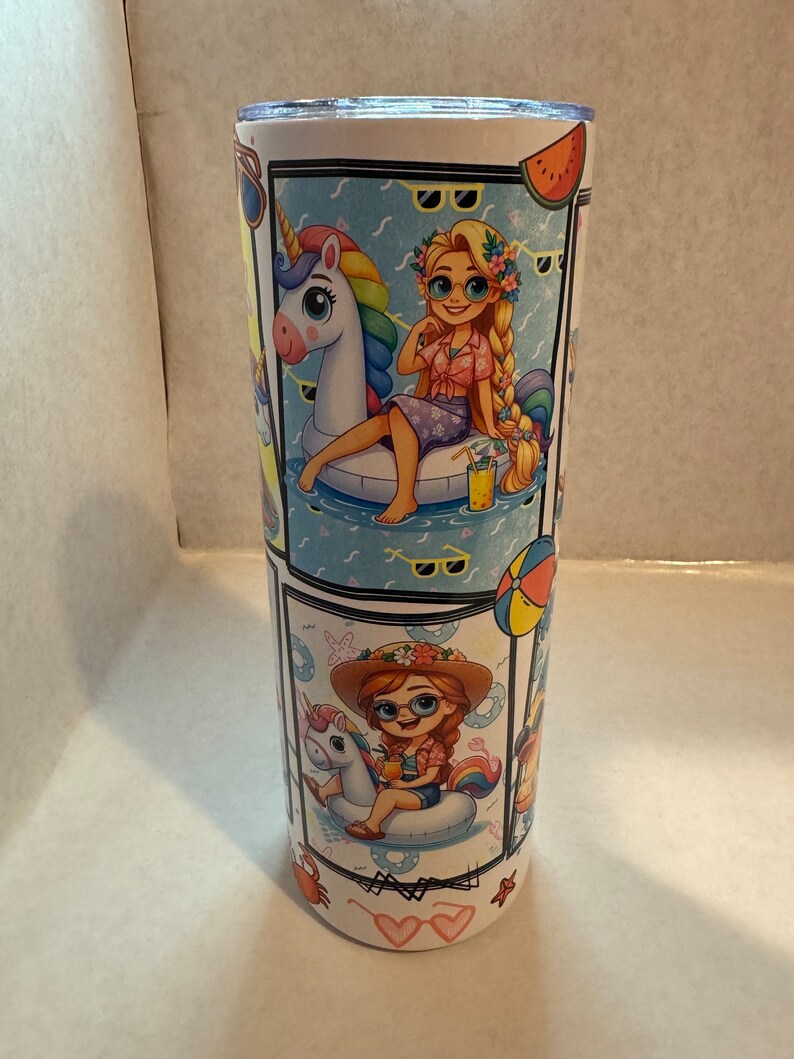 Disney Princess tumbler Jasmine, Elsa, Rapunzel, Anna, Tinkerbell, Ariel 20 ounce stainless steel sublimation tumbler image 5