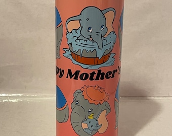 Happy Mother’s Day tumbler. Dumbo tumbler Mrs Jumbo and Dumbo 20 ounce straight skinny stainless steel sublimation tumbler