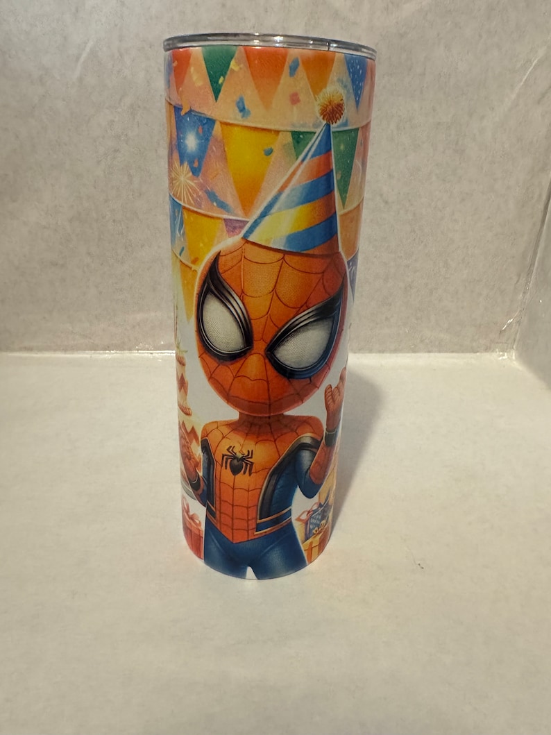 Birthday Spider-Man Stainless Steel Tumbler, 20 oz Skinny bild 1