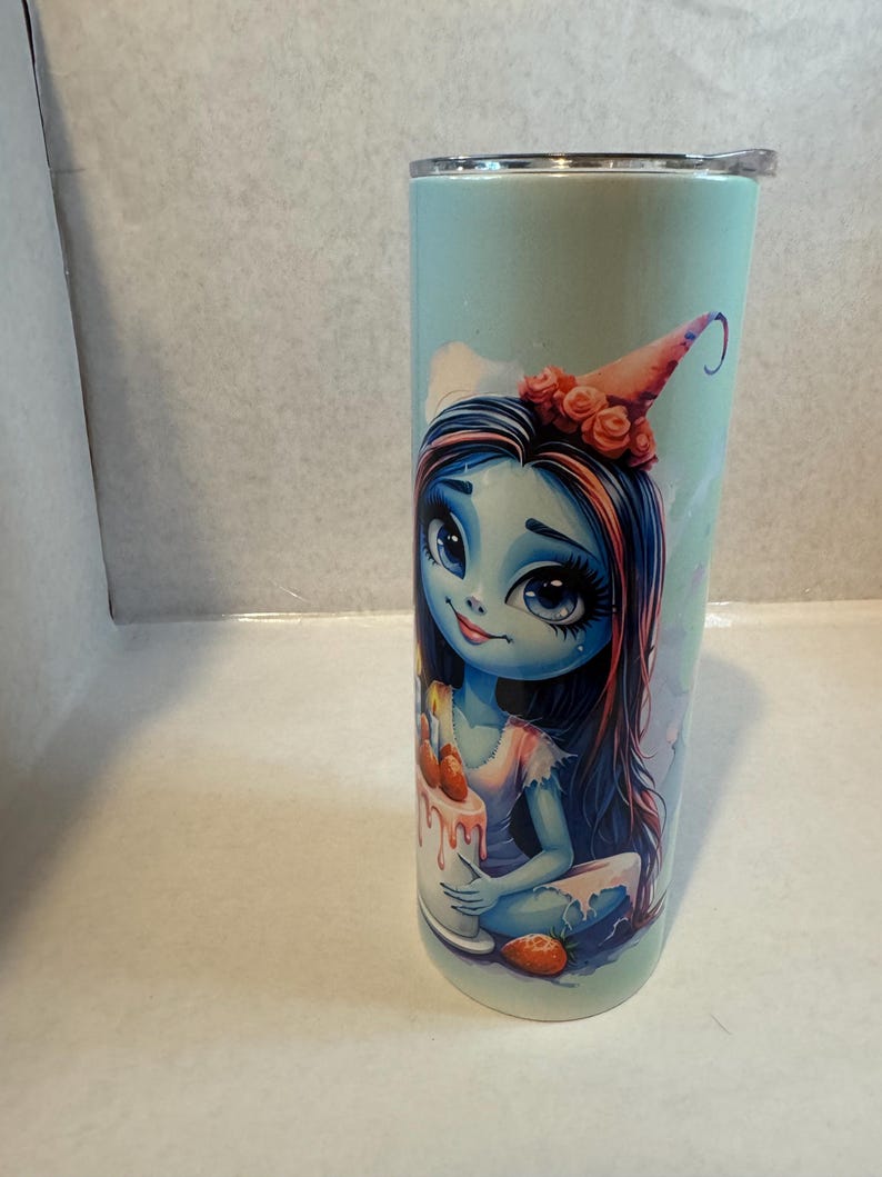 Nightmare Before Christmas Birthday Tumbler, Jack and Sally 20oz Stainless Steel zdjęcie 2