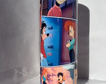 Max and Roxanne tumbler.A Goofy Movie tumbler 20-ounce skinny straight stainless-steel sublimation tumbler.