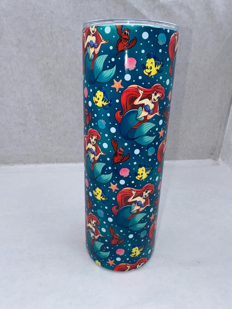 The Little Mermaid Ariel 20 ounce stainless steel sublimation tumbler image 3