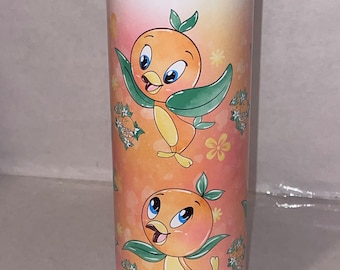 Orange Bird tumbler 20 ounce straight skinny stainless steel sublimation