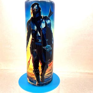 Mandalorian tumbler Grogu tumbler Star Wars Mandalorian and Grogu, Baby Yoda, 20-ounce straight skinny stainless steel sublimation tumbler Bild 1