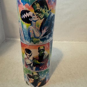 Frankenstein’s Monster and Bride of Frankenstein 20-ounce stainless steel sublimation tumbler