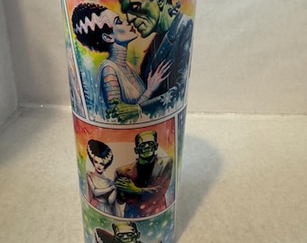 Frankenstein’s Monster and Bride of Frankenstein 20-ounce stainless steel sublimation tumbler