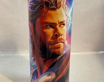 Thor tumbler. God of Thunder. Marvel superhero 20-ounce straight skinny stainless steel sublimation tumbler.