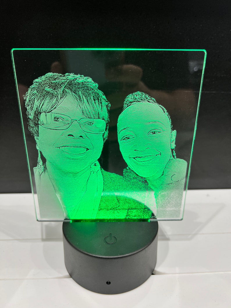 Laser Engraved Acrylic Sign With LED Base & Remote Custom Etsy