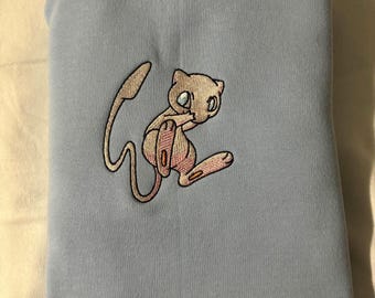 Mew Embroidered Crewneck Sweatshirt, Anime Gift