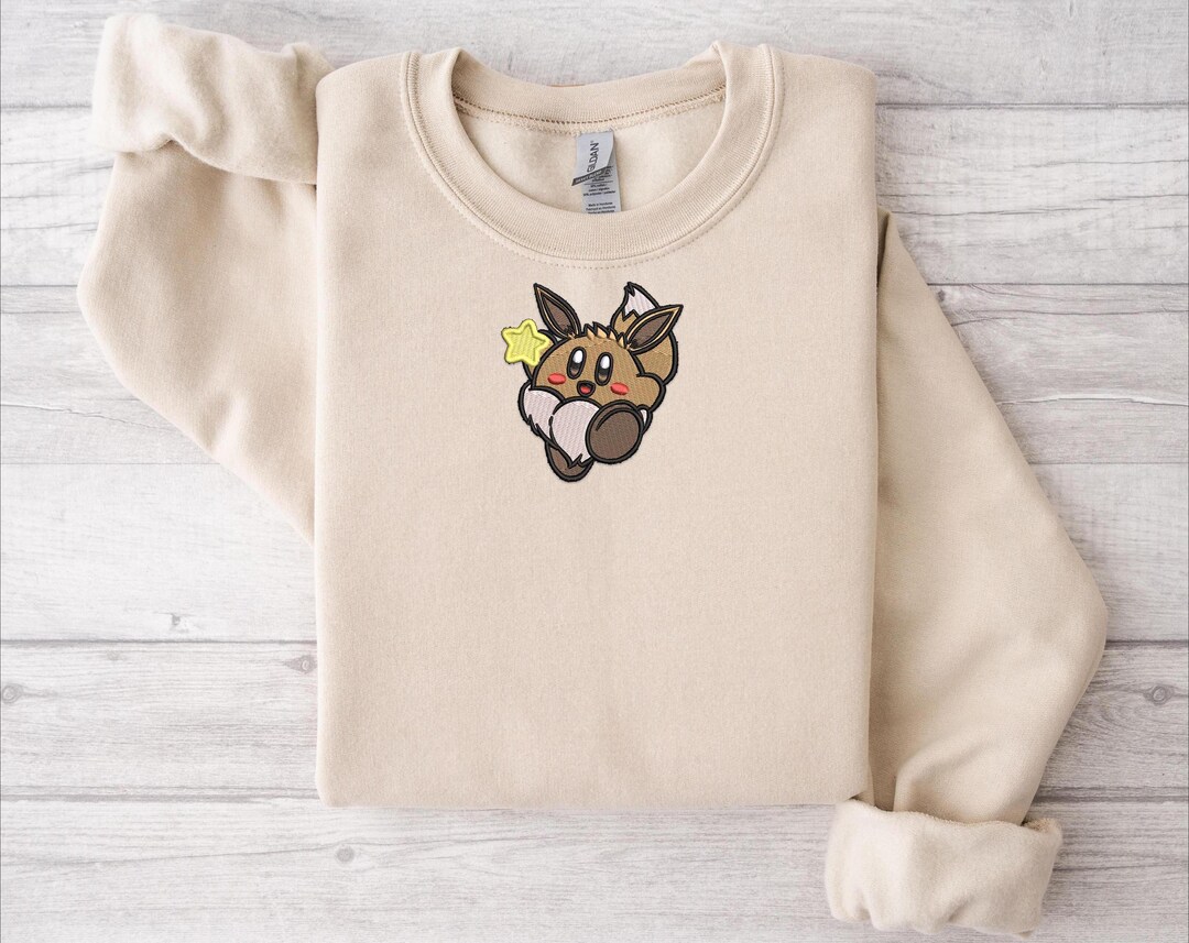 Cute Anime Embroidered Sweater Element, Fairy, Dark, Grass, Fire, Water