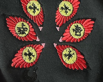 Kokushibo Embroidered Sweater,  KNY Sweater, Slayer Eyes Anime Embroidered Sweatshirt, Gift for anime fan, gift for her, gift for him, anime