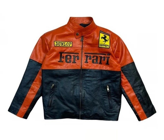 Giacca da corsa Ferrari F1 da uomo in pelle di vacchetta / Formula Man F1  Raceway Giacca da motociclista vintage in vera pelle anni '90 / regalo di  Natale, giacca unisex -  Italia